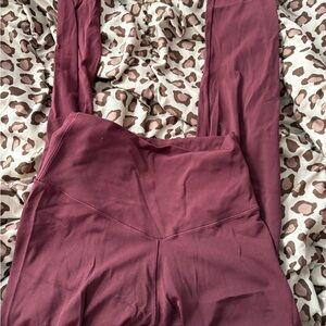 High-Rise Wine Toned Workout Leggings